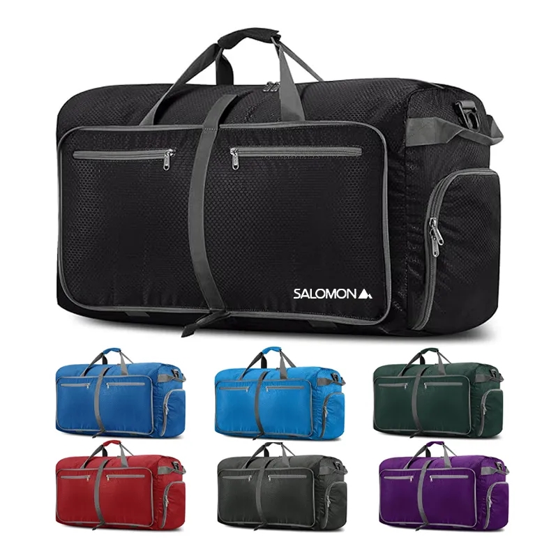 70L Large Foldable Travel Duffle Bag with Shoes Compartment 1