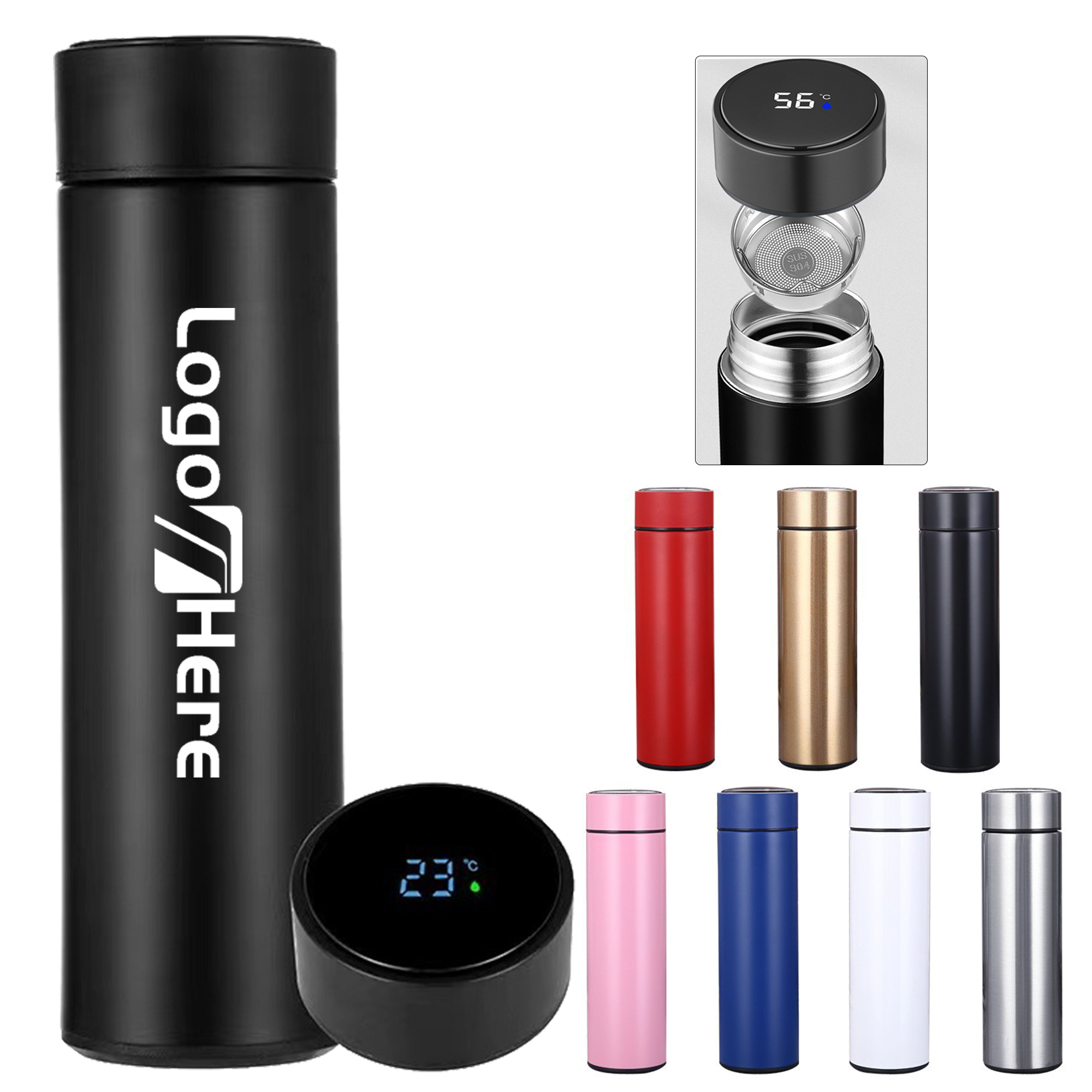 17OZ Smart Temperature Display Stainless Steel Bottle 2
