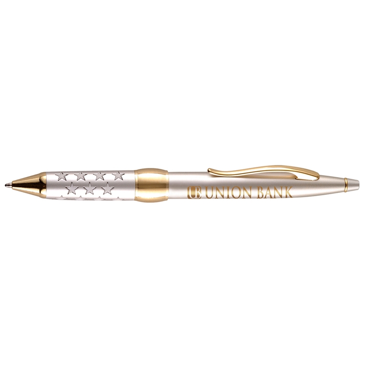Patriotic Brass Ballpoint Pen (Satin Chrome) 2