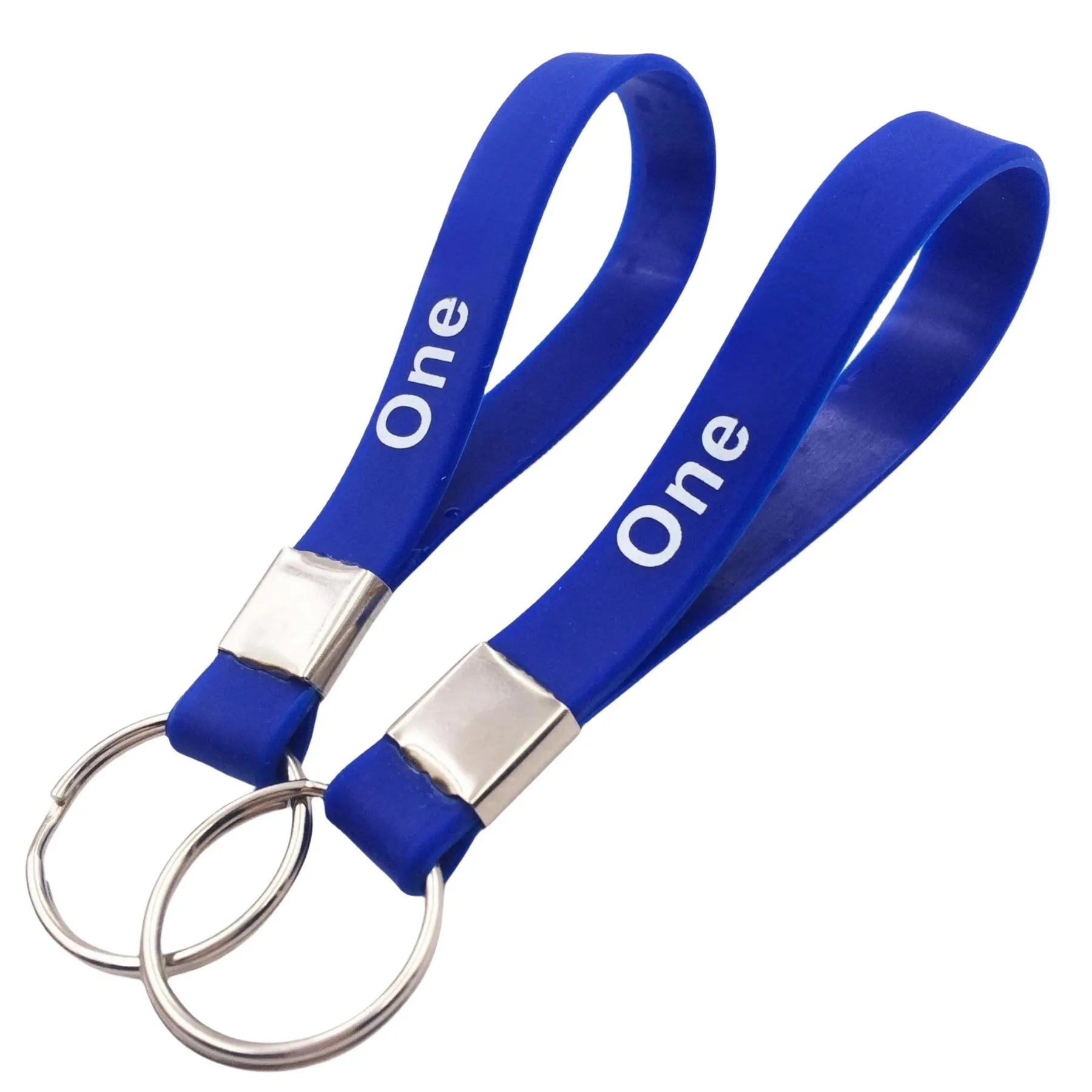 Screen Printed Silicone Wristband Keychain 3