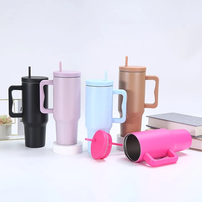 40 oz Tumbler with Handle and Straw 6