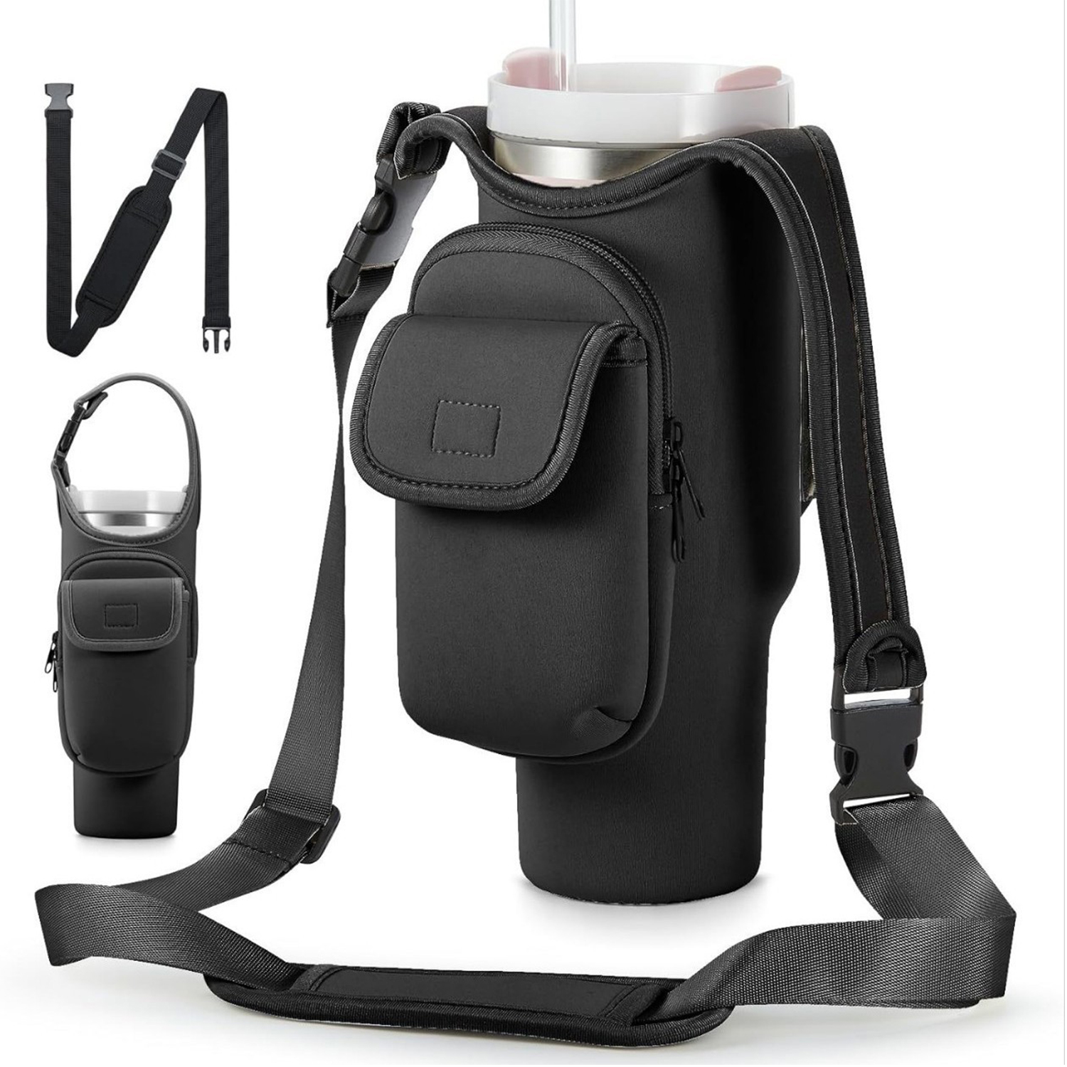 40oz Detachable Polyester Insulated Cup Sleeve w/ Pocket 6