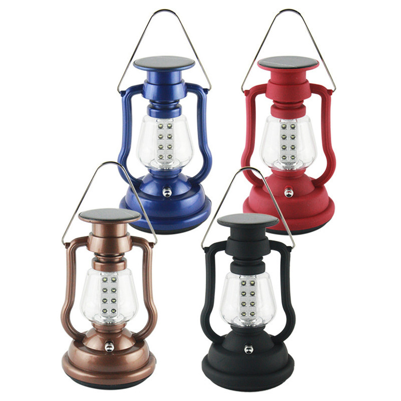 Retro Hanging Led Solar Powered Lantern For Camping 2
