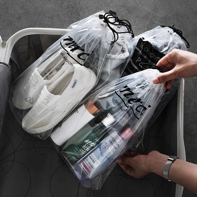 Reusable Transparent Plastic Drawstring Bag 5