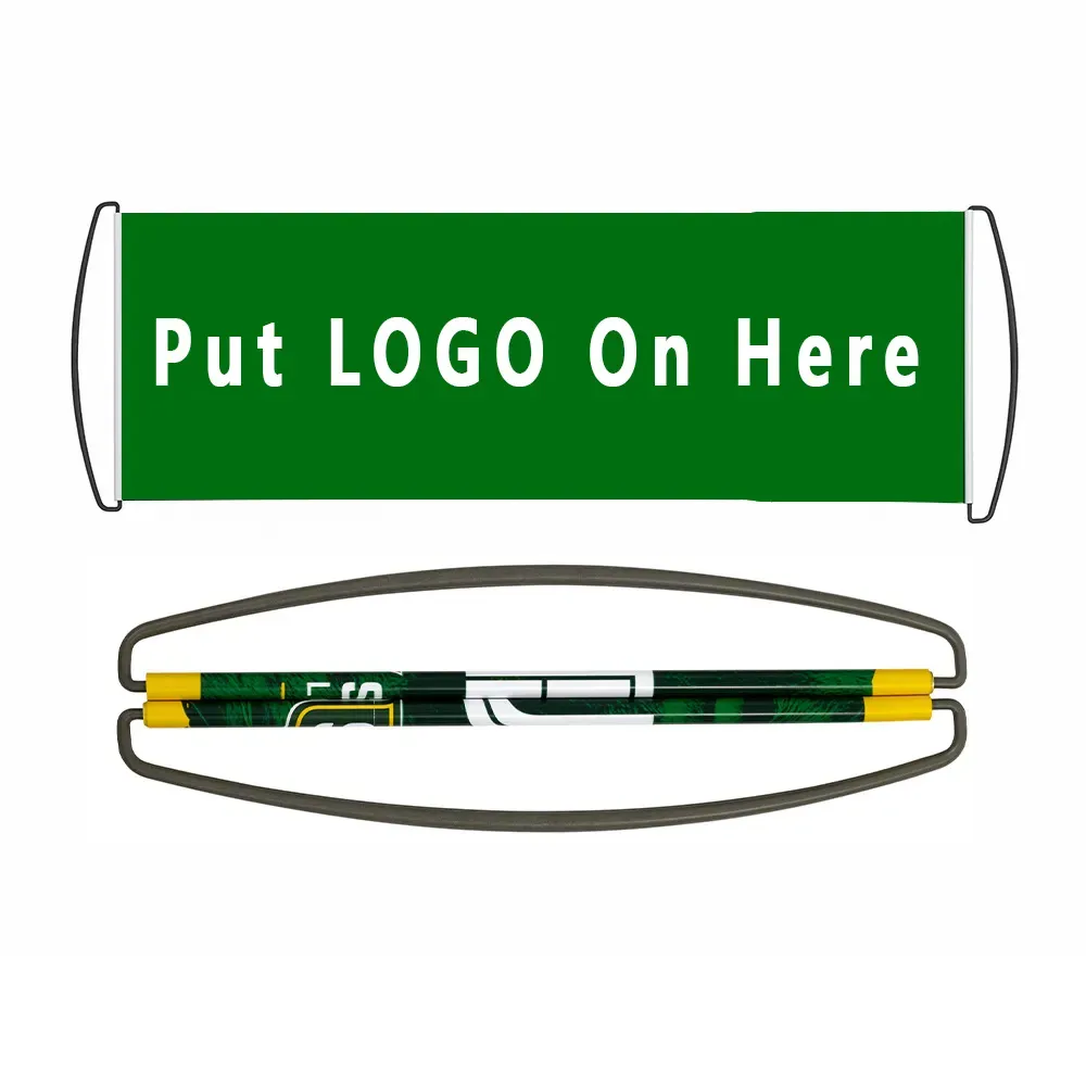 Handheld Roll Up Retractable Hand Pulled Flag Banner 9