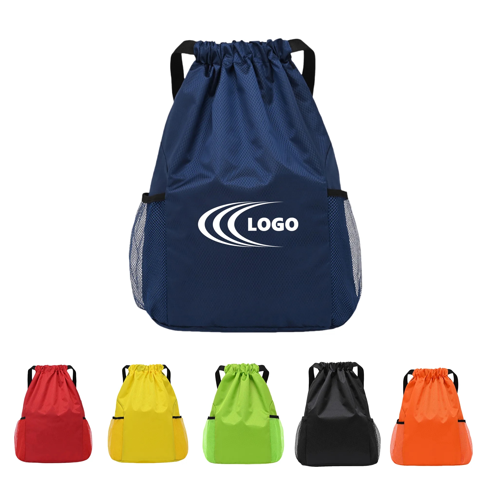Oxford Waterproof Draw String Back Sack with Side Pockets MO 2