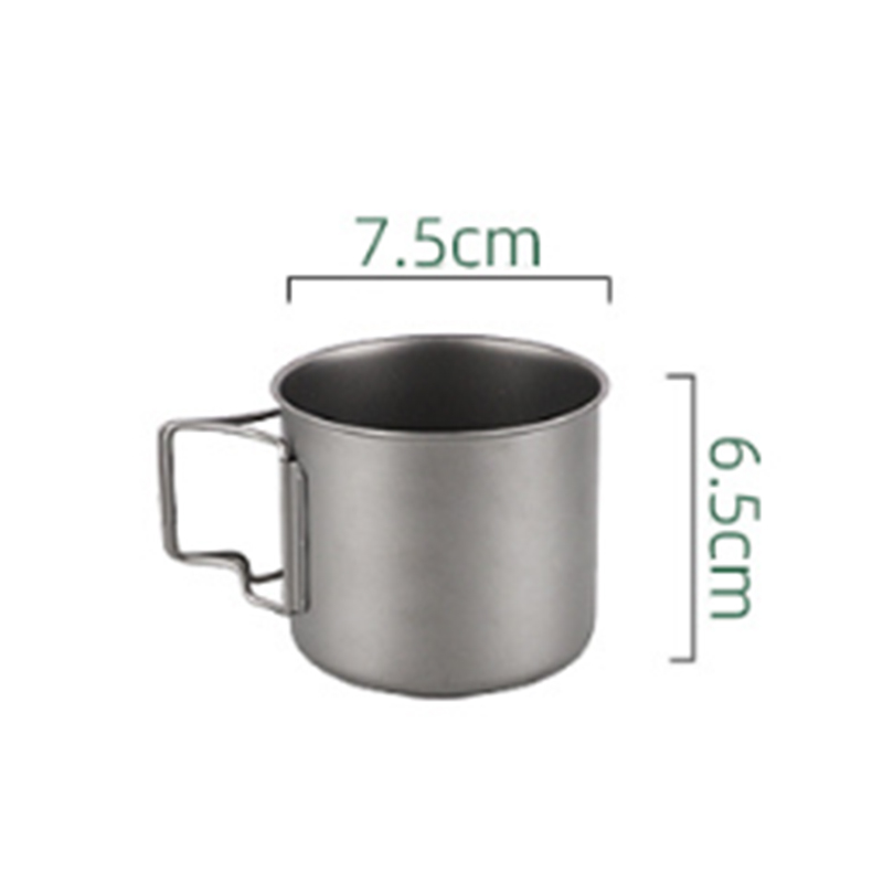 Camping Titanium Cup with Lid Pure Titanium Outdoor Mug Camping Folding Cup 1