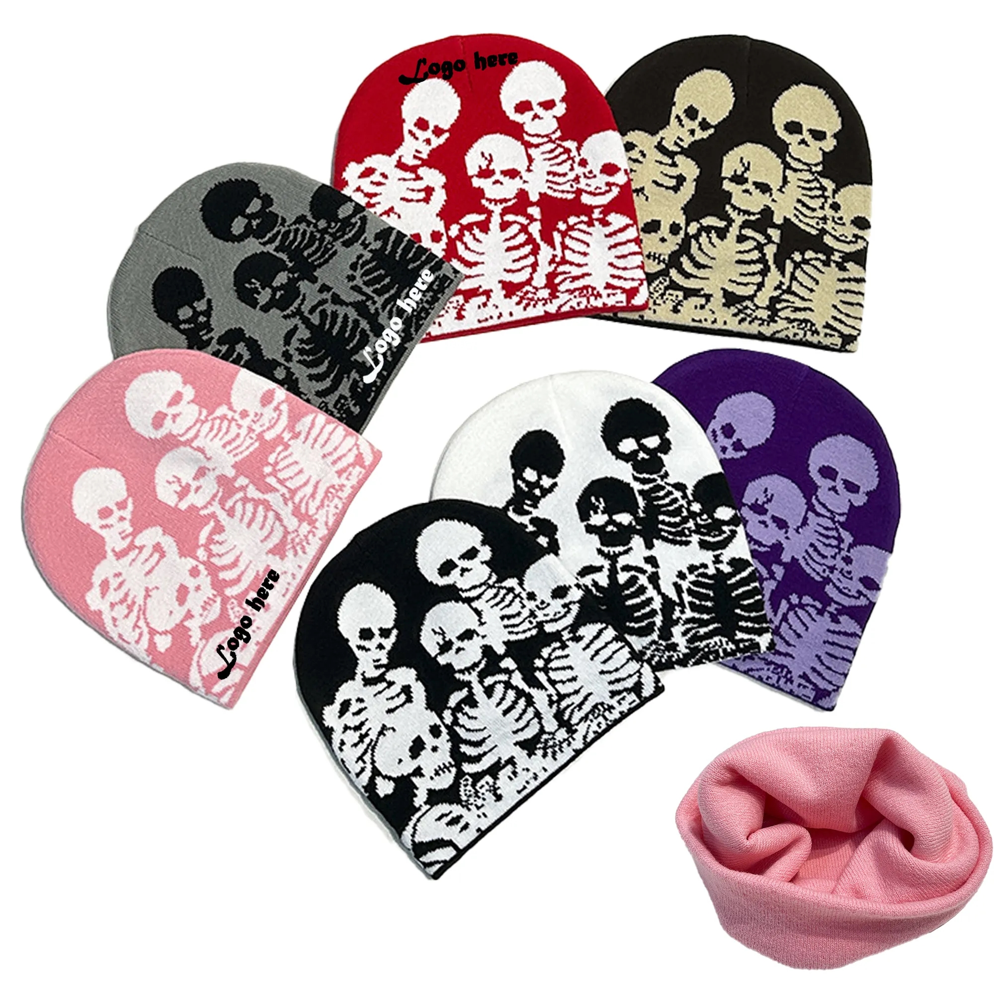 Creative Halloween Skull Knit Hat 2