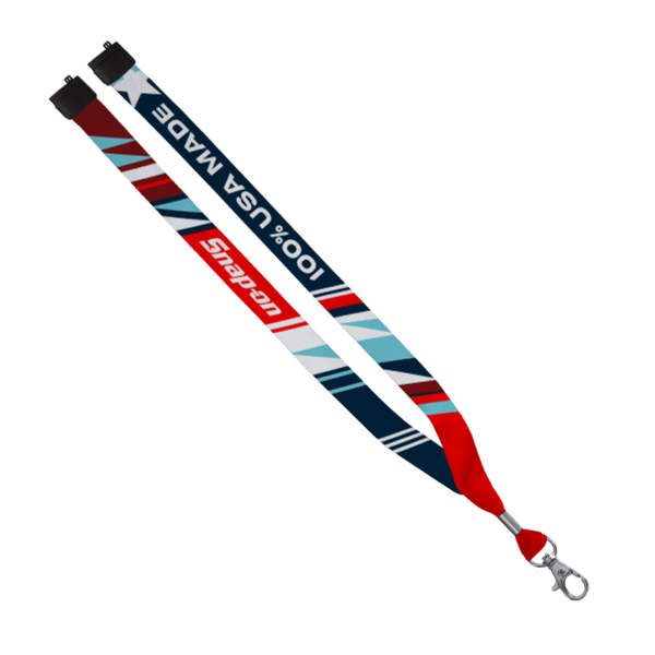 USA Made 0.75" Dye-Sublimated Lanyard with Zinc Crimp & Zinc Split-Ring 30