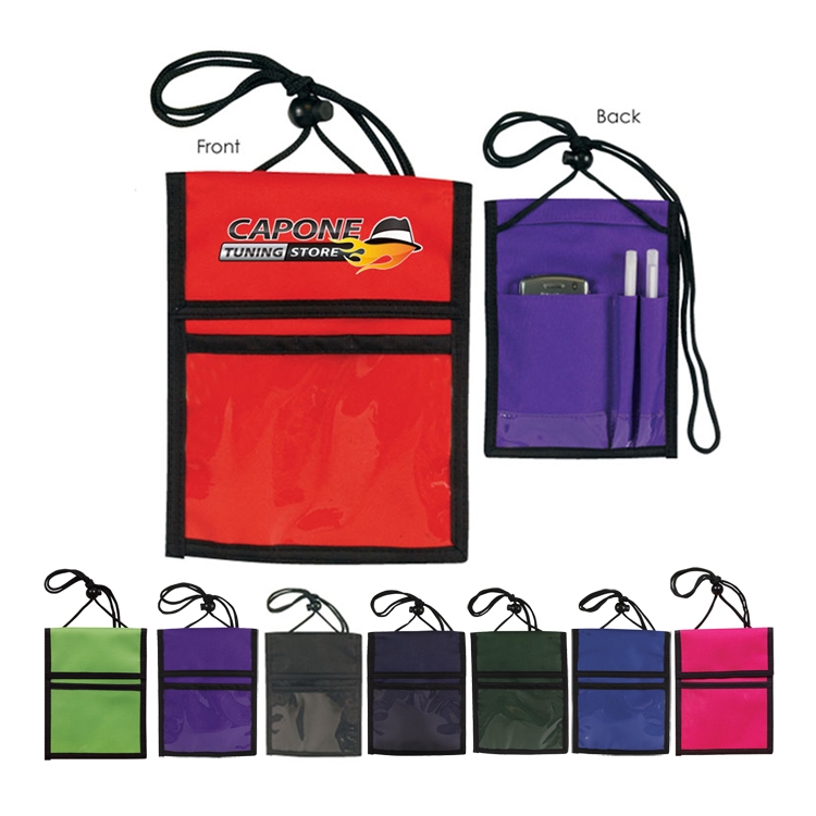 600 Denier Polyester Multi Pocket Neck Wallet Trade show Badge Holders 3