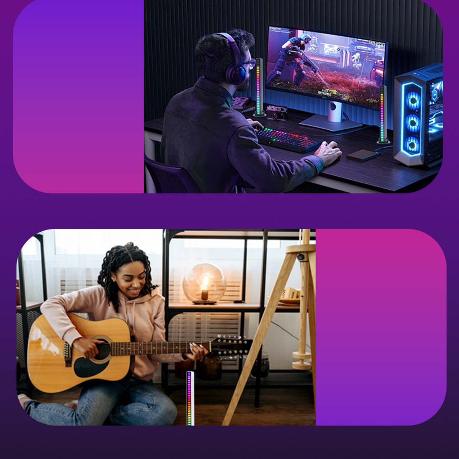 RGB Voice Control LED Music Pickup Light Bar 4