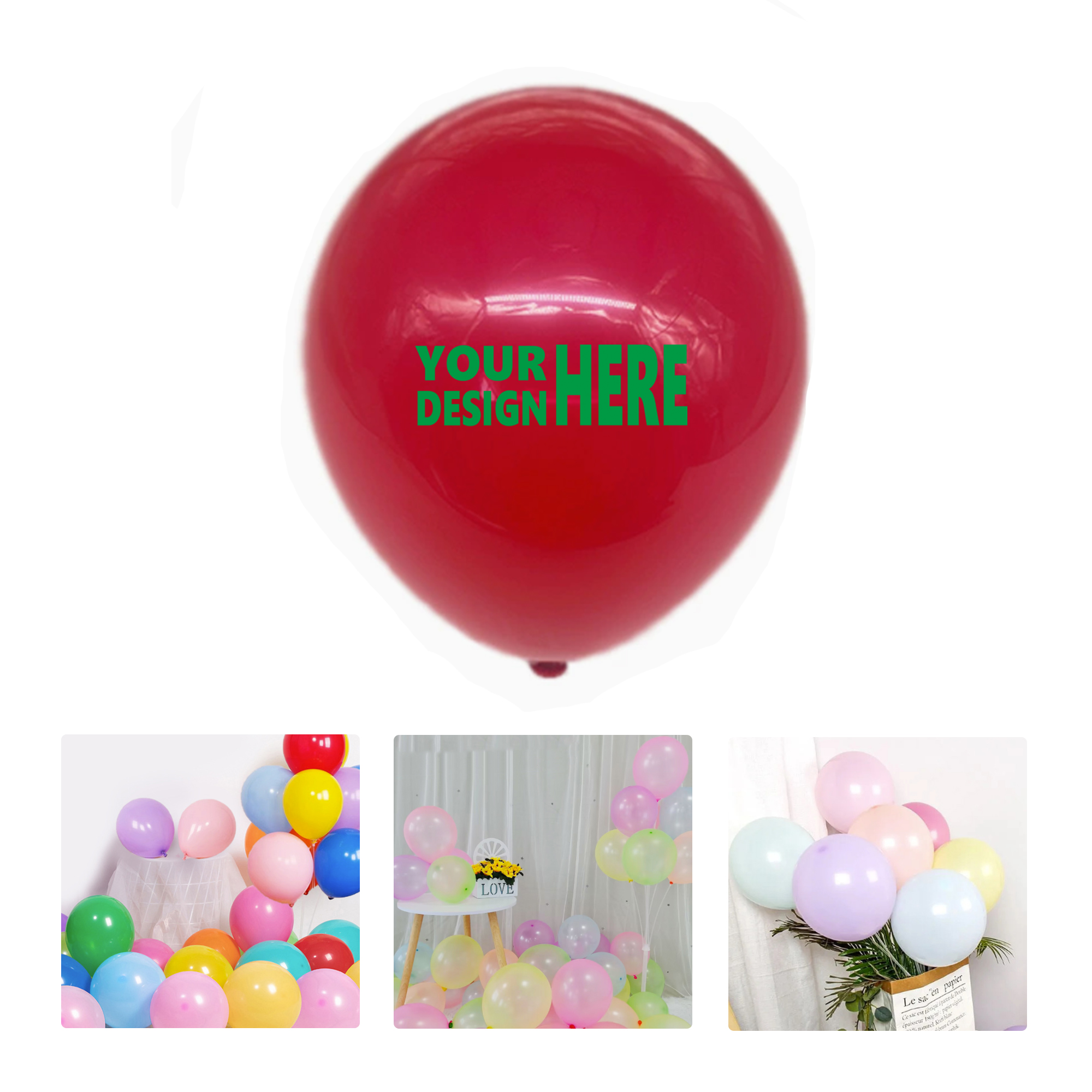 MOQ 50 Custom Printed Latex Balloons Matte Pastel Pearl Retro Fluorescent 2
