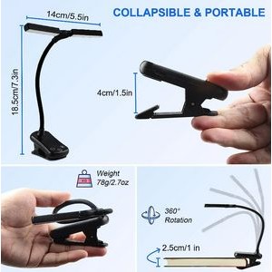 USB Rechargeable Clip LED Reading Night Light 3