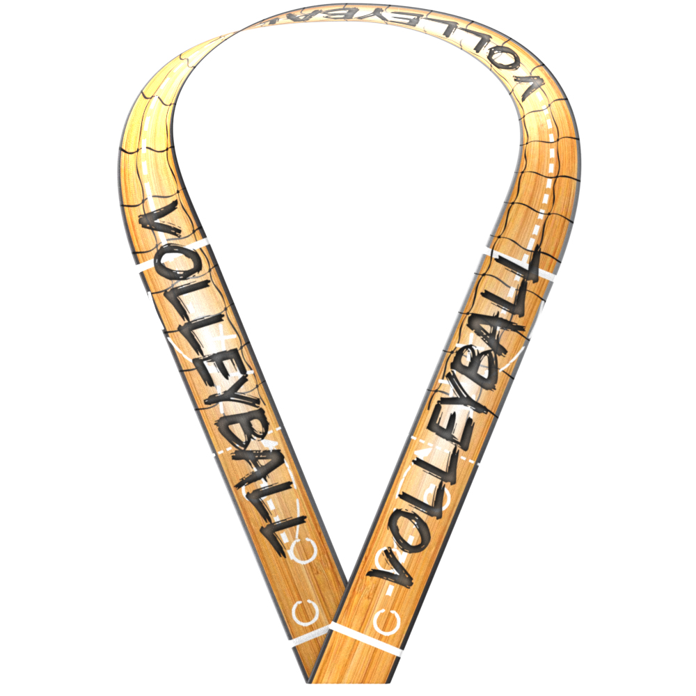 1-1/2" x 34" Sublimated Volleyball Sewn Through Neckband 1