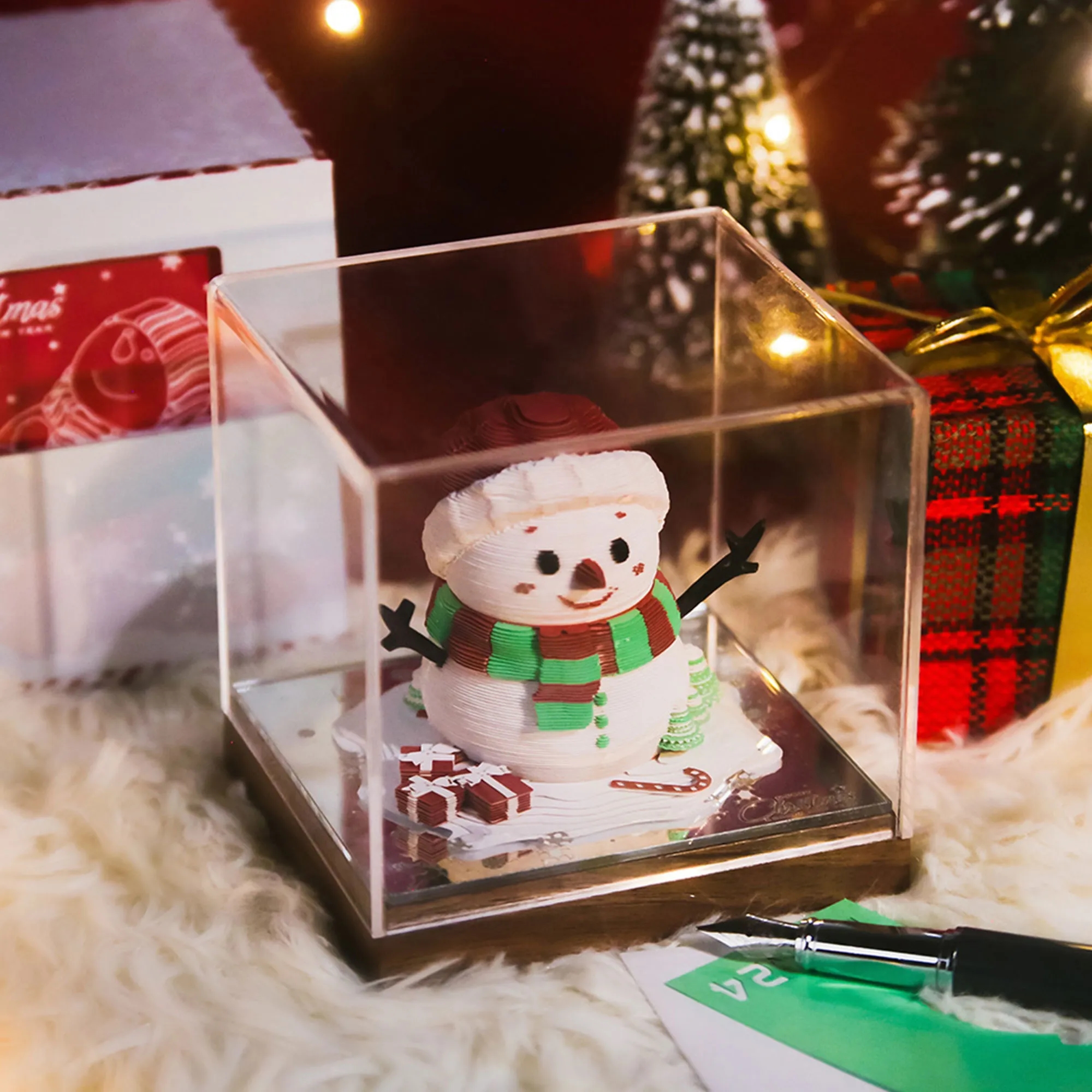 Panoramic 3D Paper Cut Desk Calendar With Tearable Notes 3