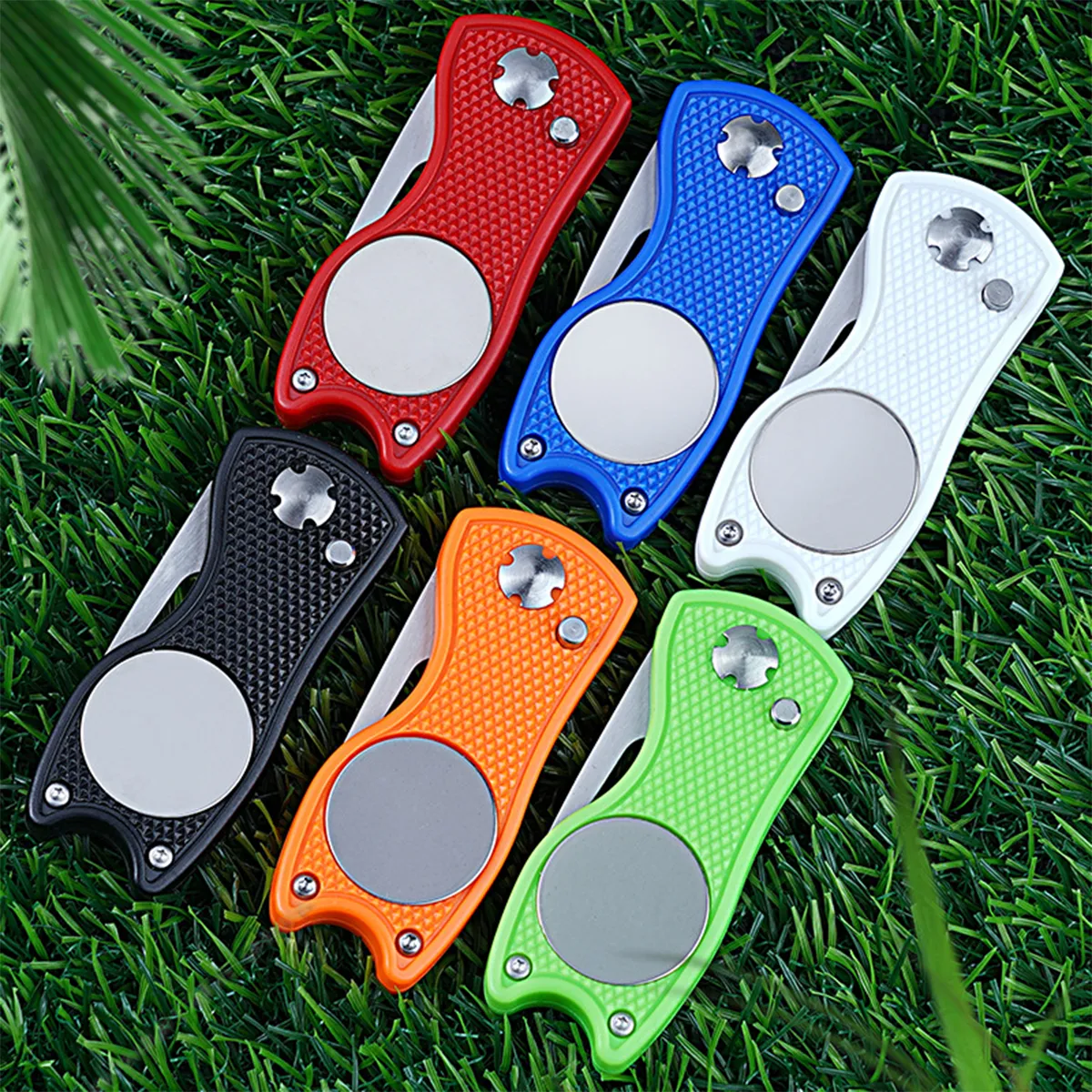 Golf Divot Repair Tool Pitch Fork With Magnetic Ball Marker 6