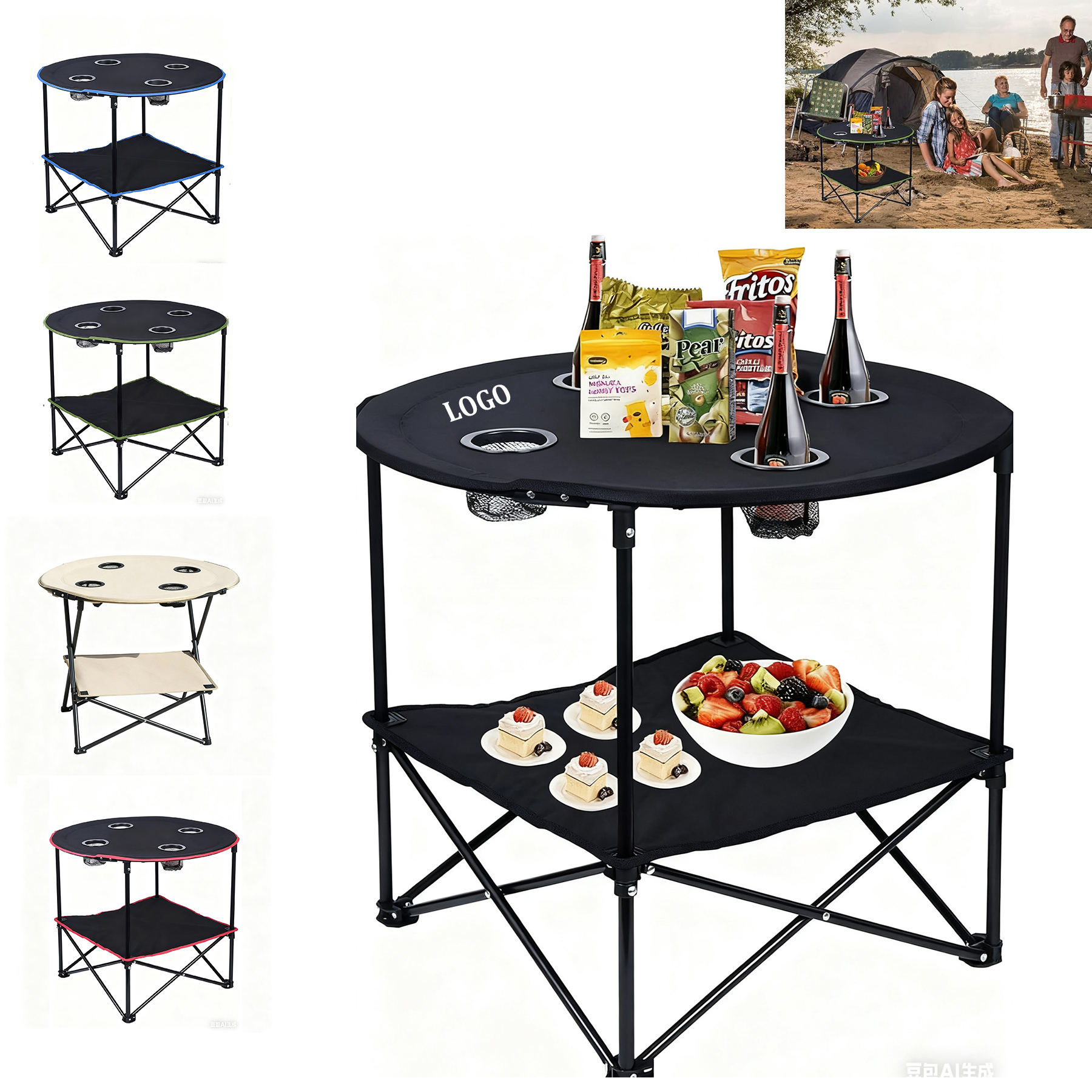 Camping 4 Cup Holder Folding Table 10