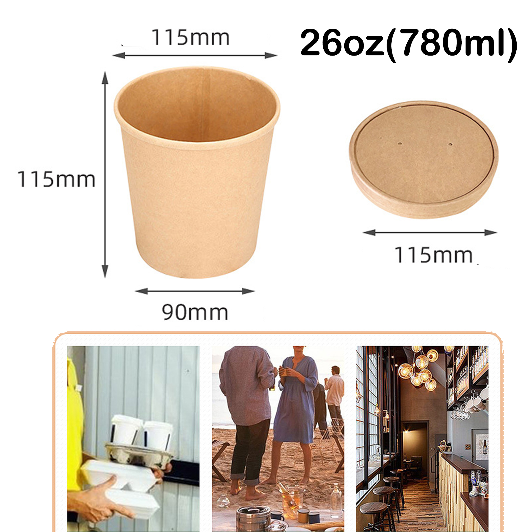 12 Oz Kraft Paper Containers for Food 2