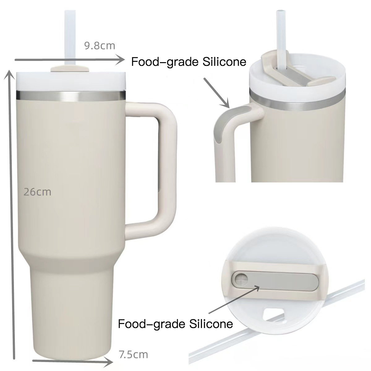 40 Oz Vacuum Tumbler w/ Handle & Straw 3