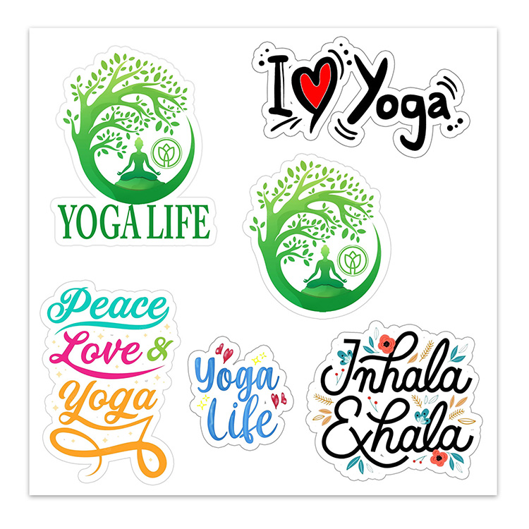 "CustomCut ™" Clear Decal 5"x 7" Full Color Custom Shape Removable Vinyl Sticker Sheets 4