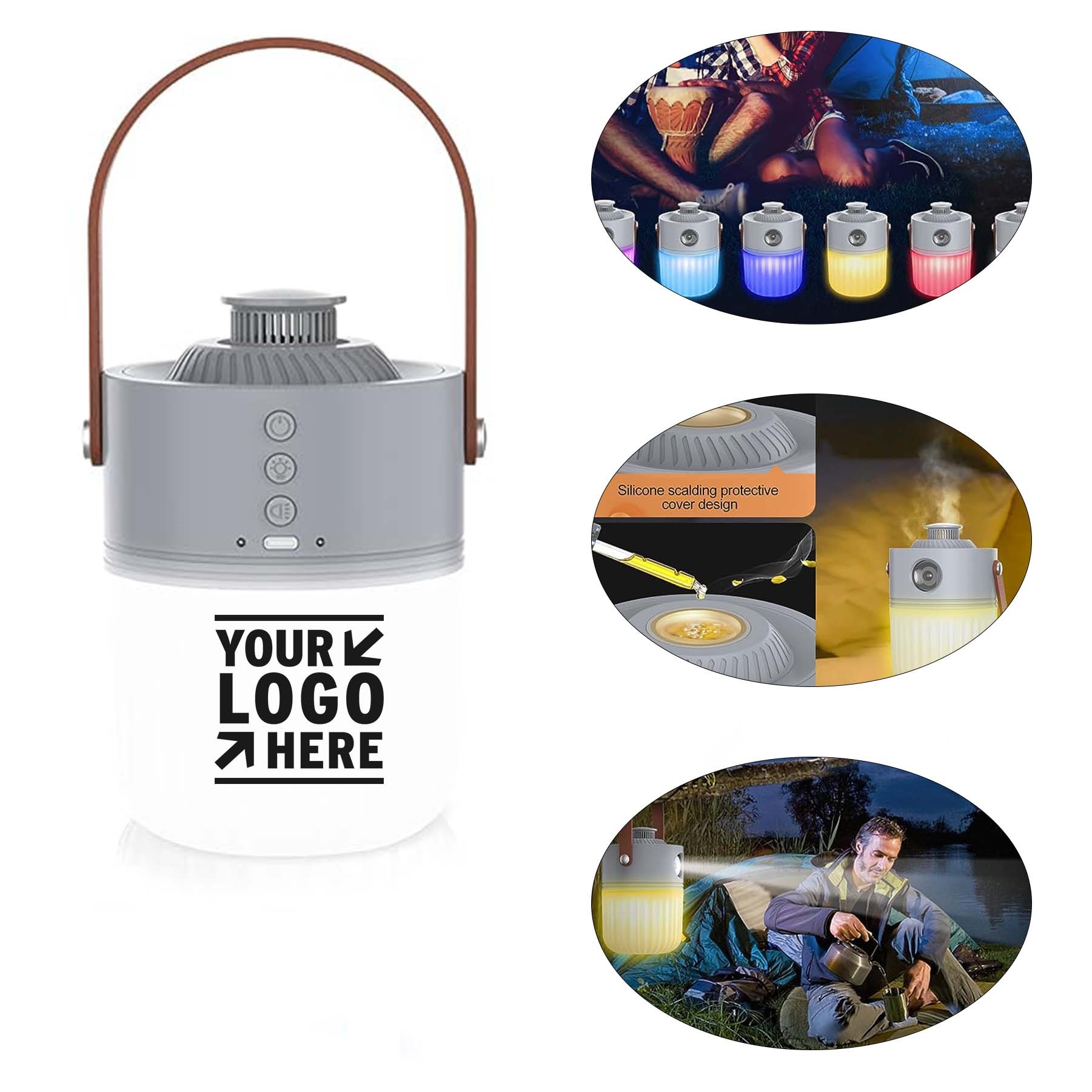 3-IN-1 Rechargeable 1200LM Battery Powered Water-Resistant 3 Modes 6 Color Light Camping Flashlight 1