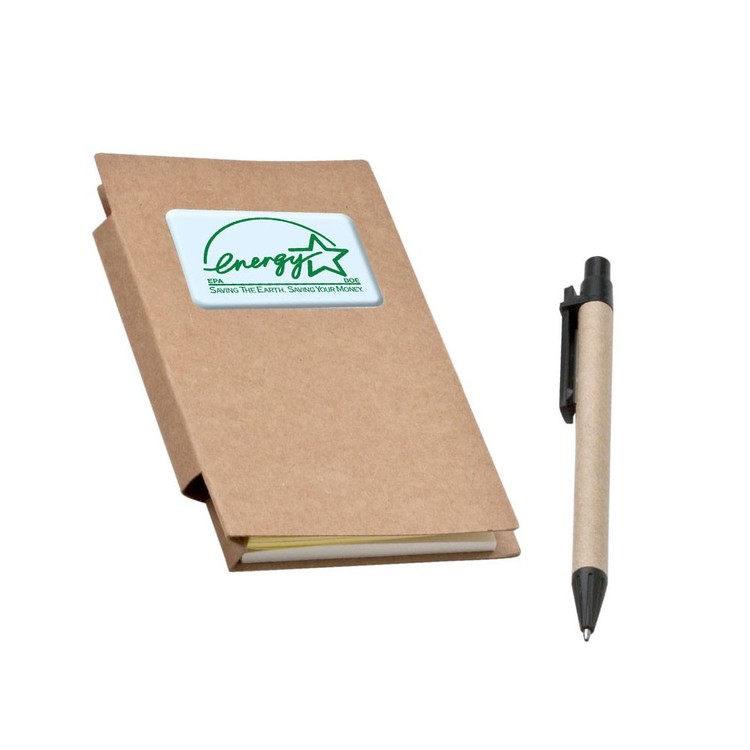 Recycled Pocket Sticky Note Jotter with Full Color Imprint 2