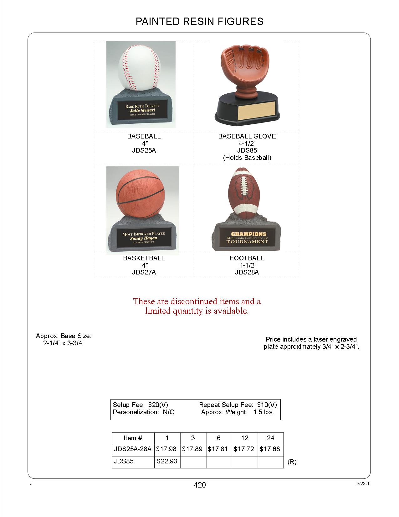 Baseball Color Resin Award 3