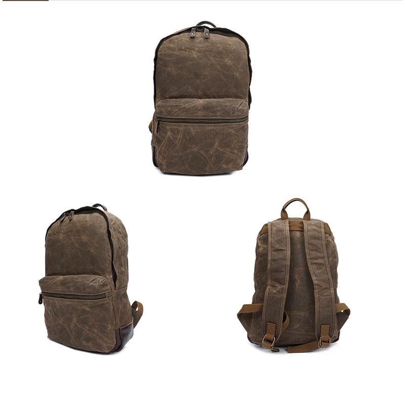 Zippered Pocket Leather Backpack 4