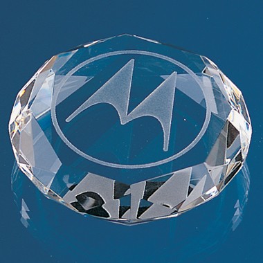 CRYSTAL OCTAGON PAPER WEIGHT 2