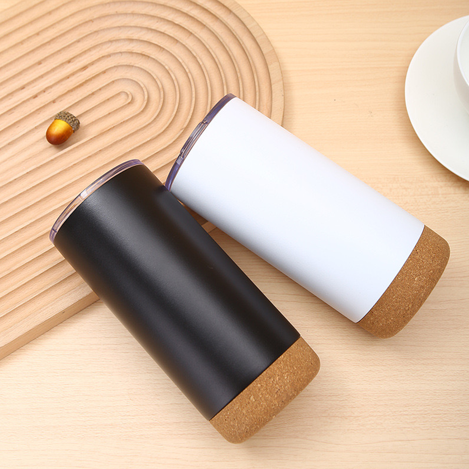 16oz Cork Base Vacuum Stainless Steel Tumblers Water Mug 8