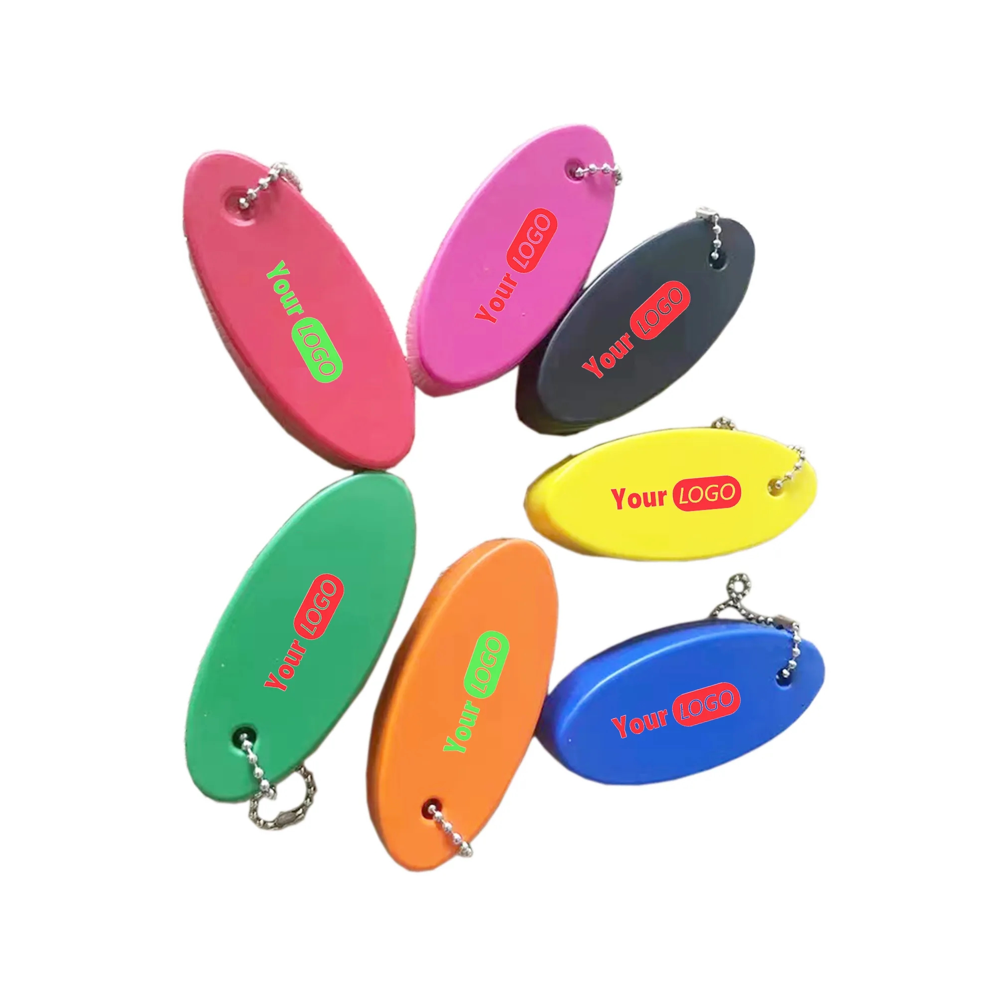 Oval PU Floating Keychain