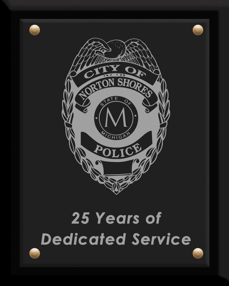 Crystal and Ebony Finished Plaque (8"x10") 1