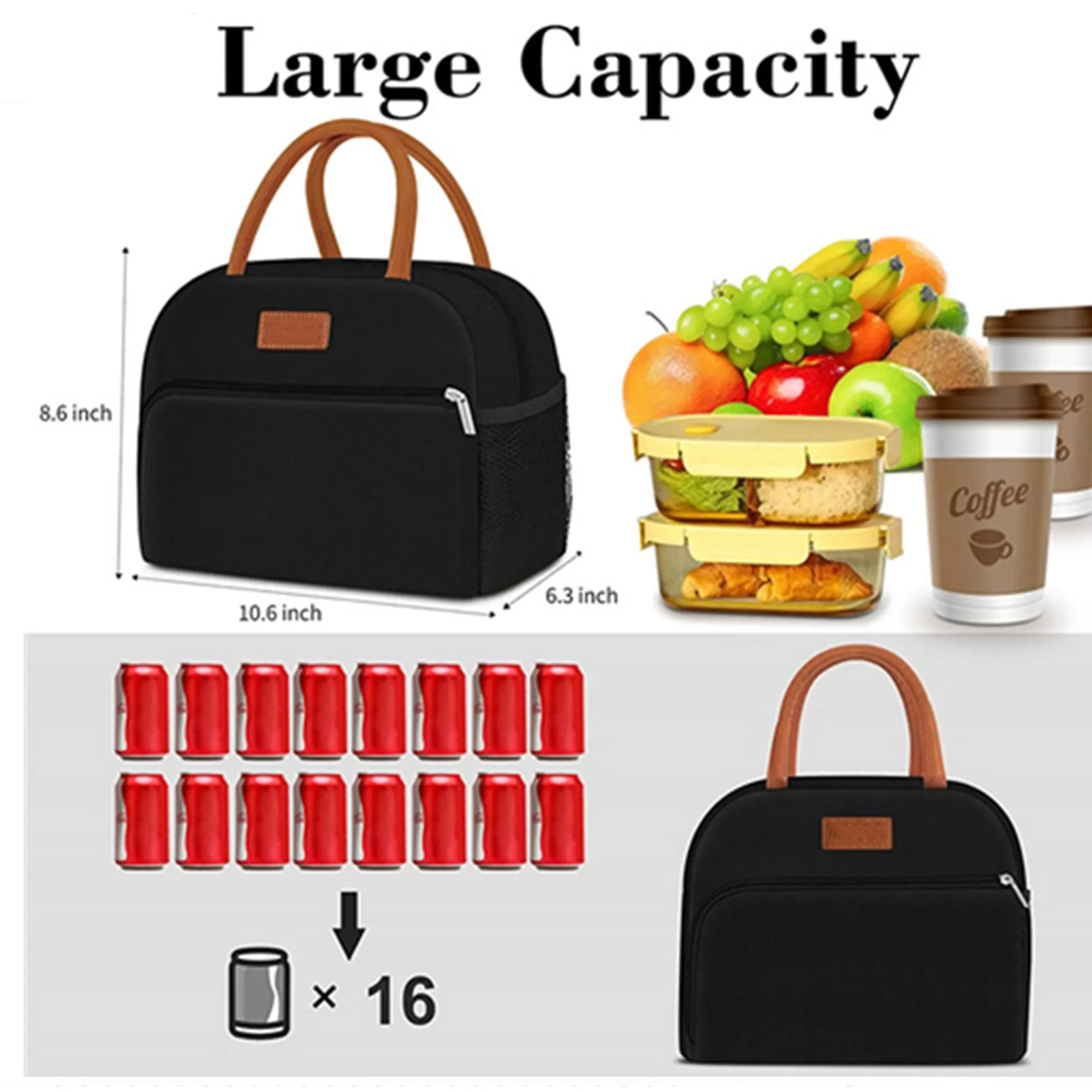 Insulated Lunch Bag Cooler Tote Box 6