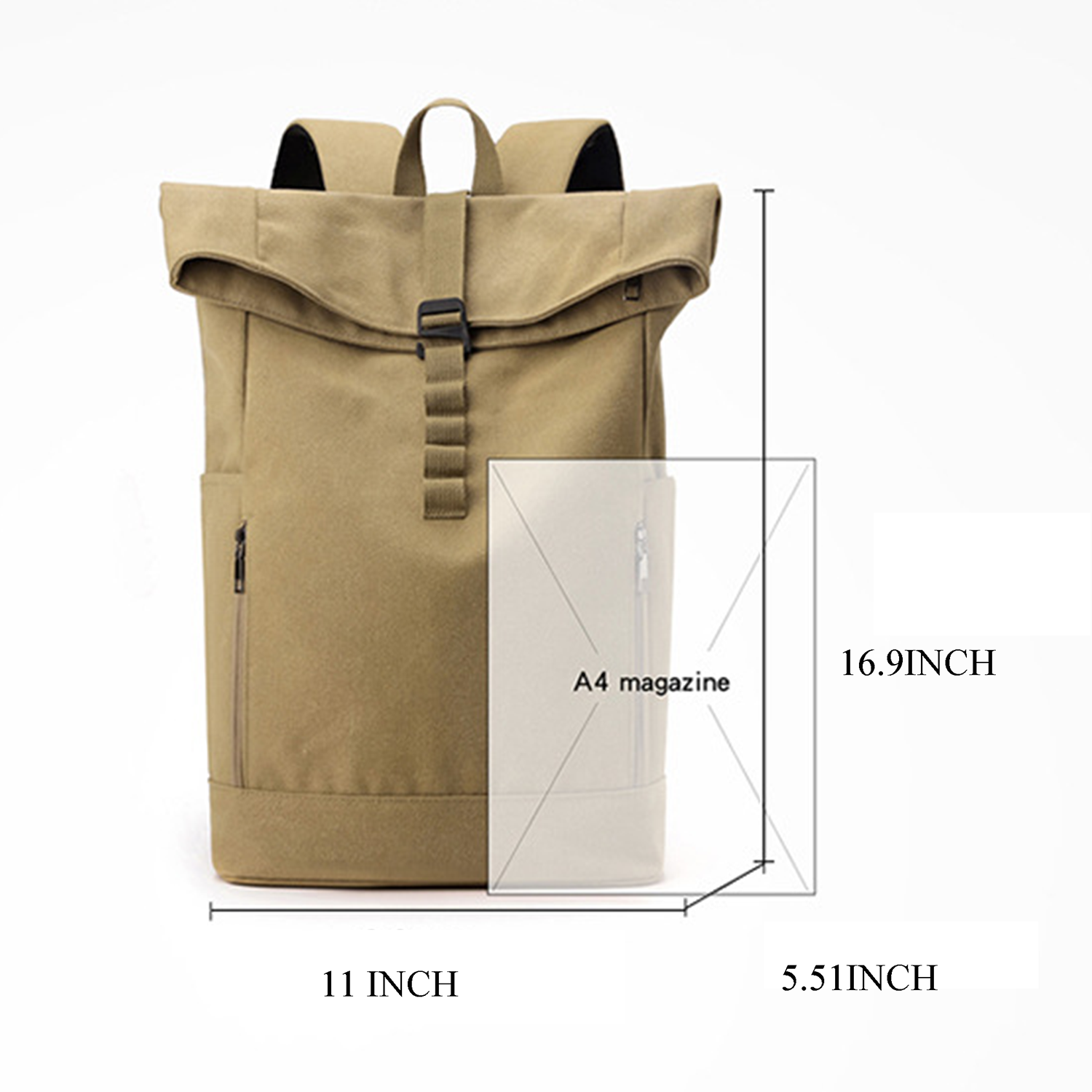 Outdoor Canvas Roll Top Backpack 6