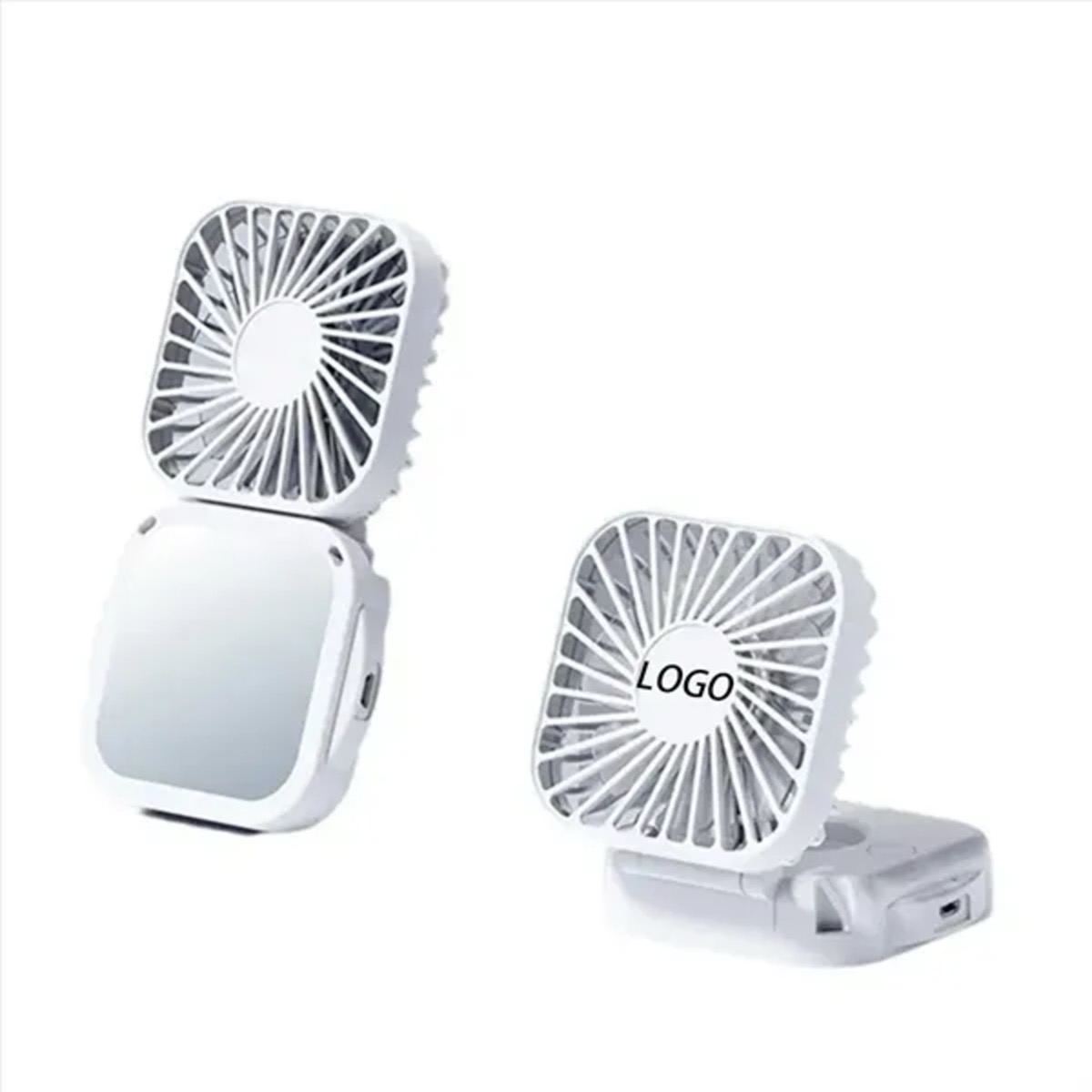 Rechargeable Foldable Fan with Mirror 2