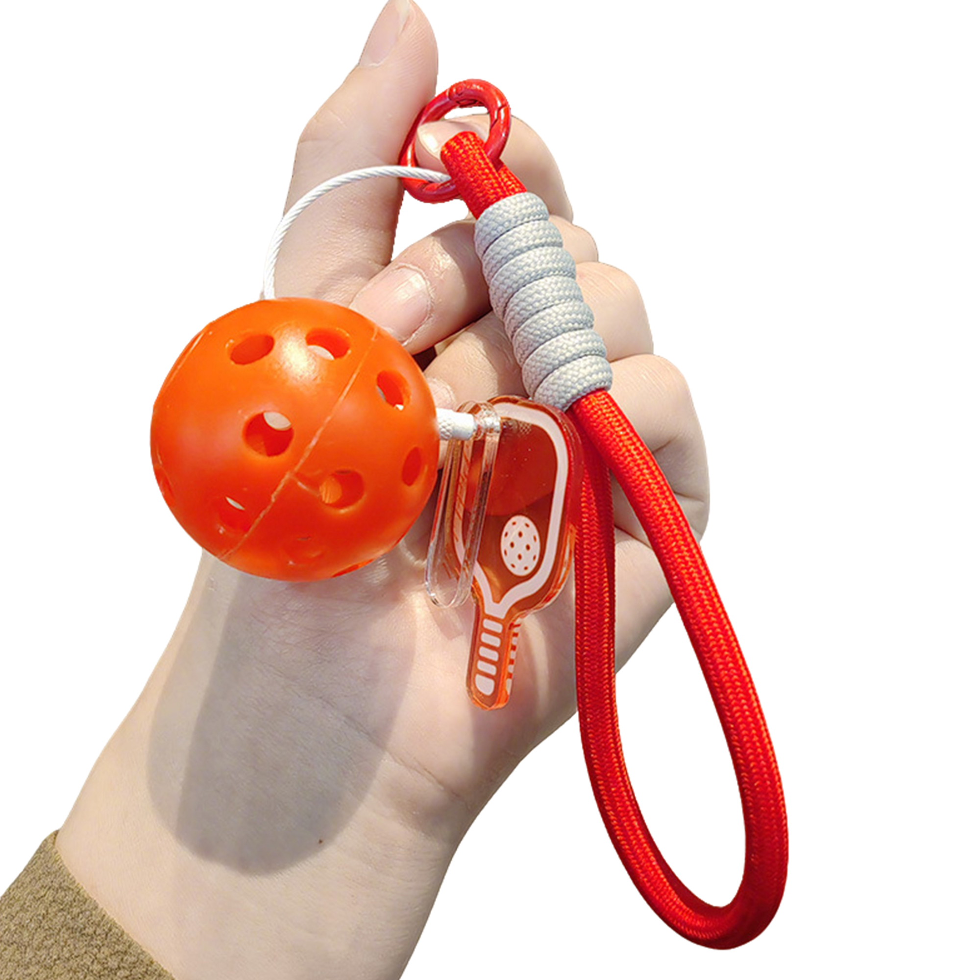 Mini Pickleball Ornament Keychain With Logo Position 6.3" X 1.1" X 1.8" 9