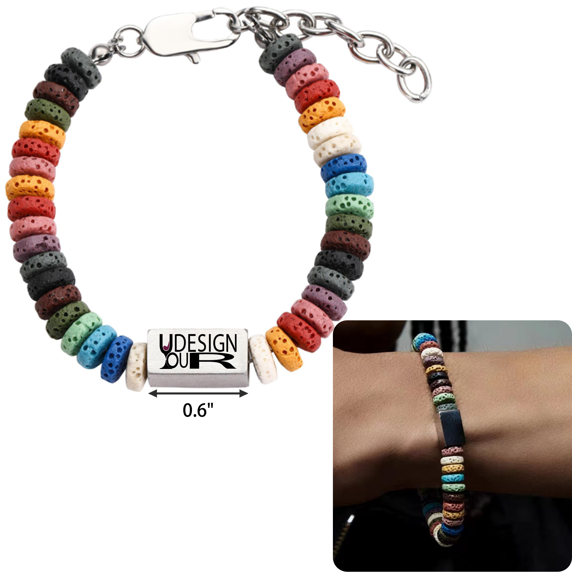 Unique Colorful Volcanic Stone Bracelet 2