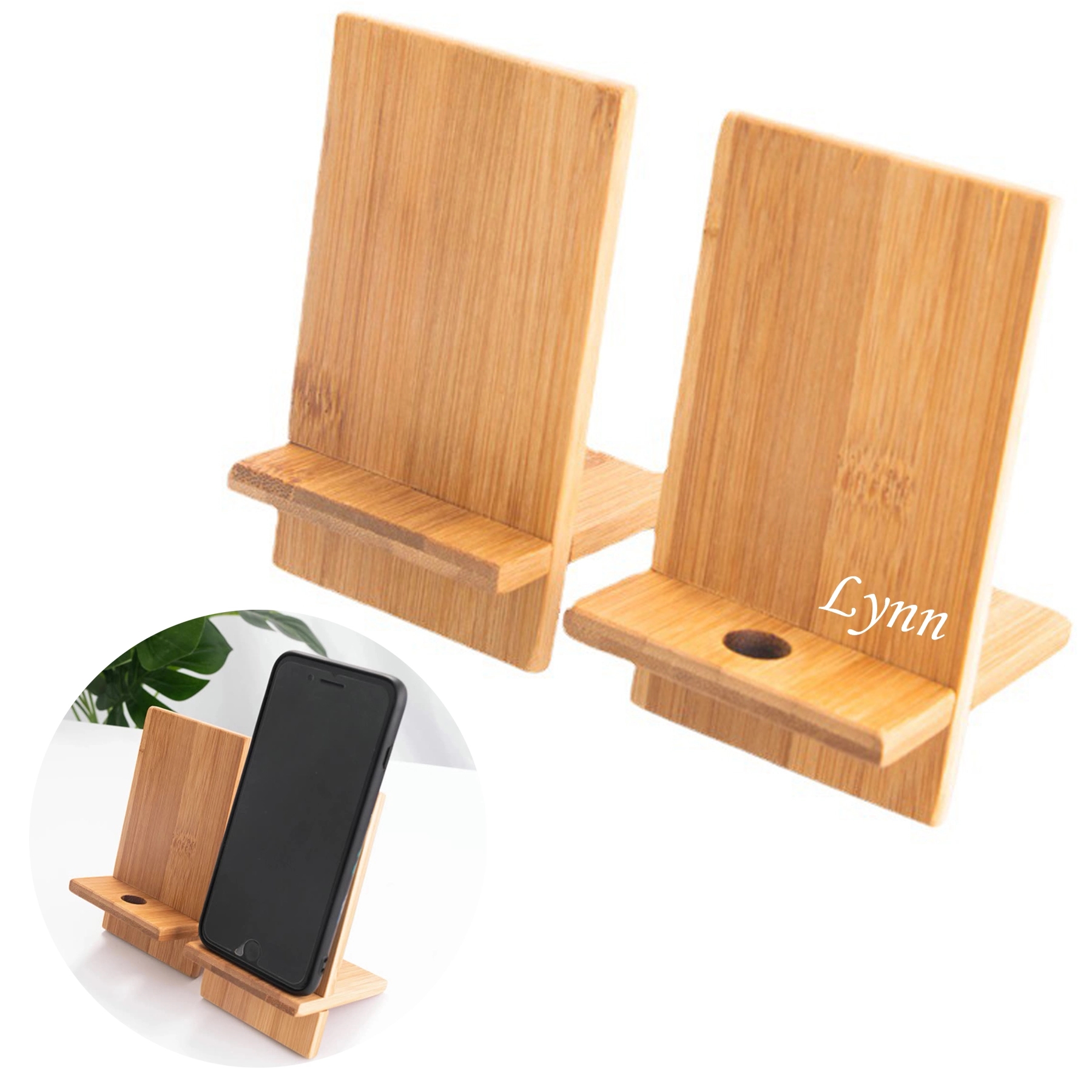 Bamboo Portable Phone Stand 2