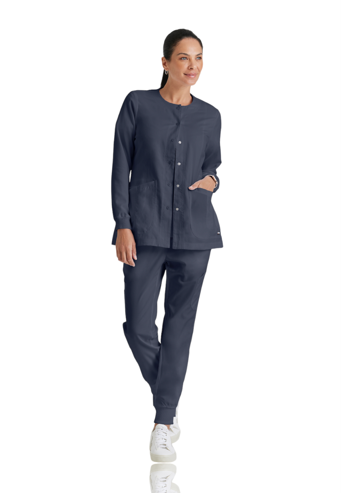 Grey's Anatomy - Classic - Women's Four-Pocket Snap Front Jamie Warm Up Scrub Jacket 29