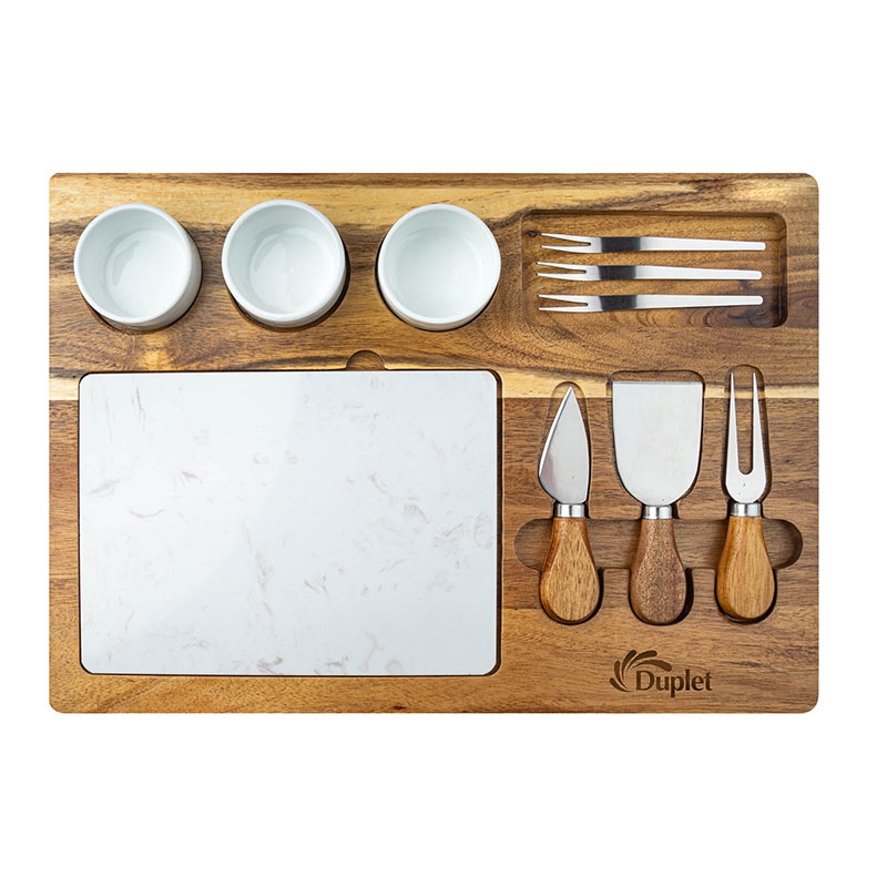 Milton 11-Piece Acacia Wood Cheese Set 10
