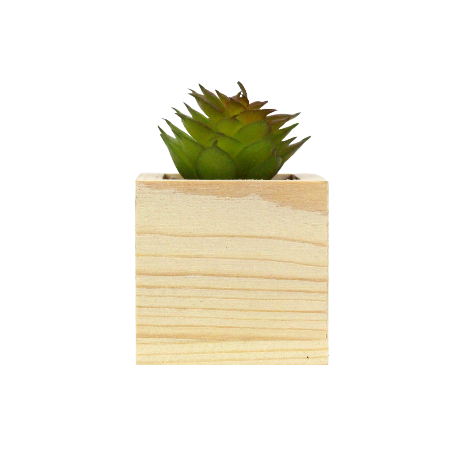 Wooden Planter with Artificial Succulent 1