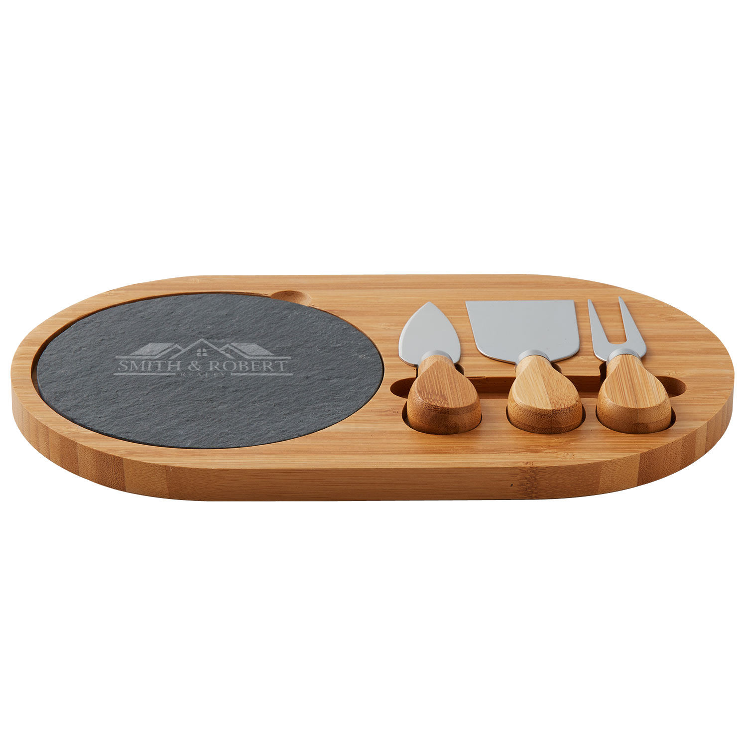 4-Piece Oval Slate Cheese Board Set 3