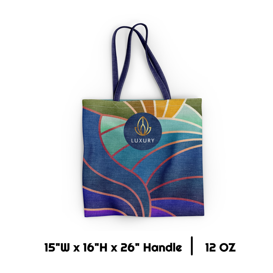 Sublimation 12 oz Poly Canvas Tote Bag - 15"W x 16"H x