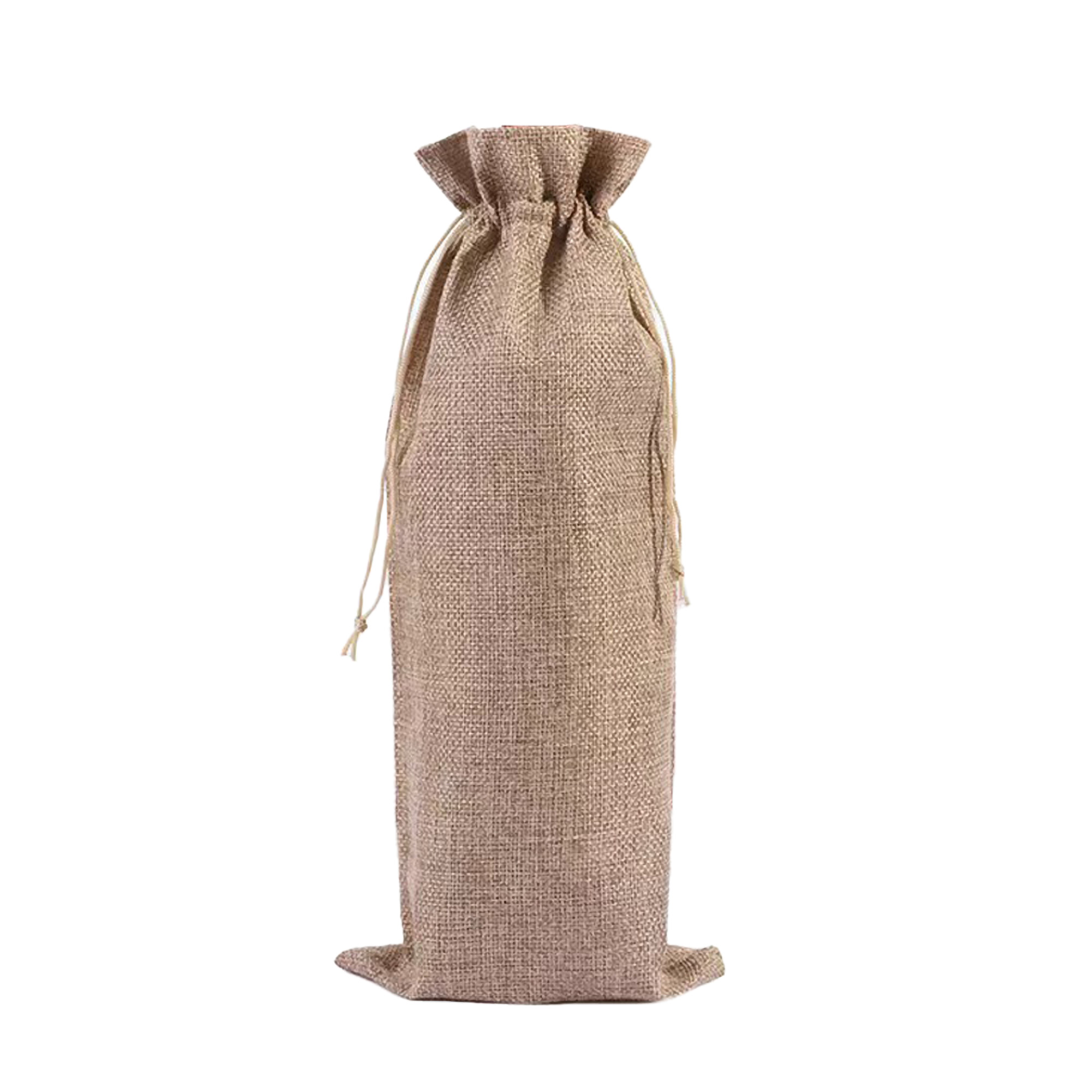Wine Burlap Drawstring Bag Gift Tote Storage Sackcloth 8