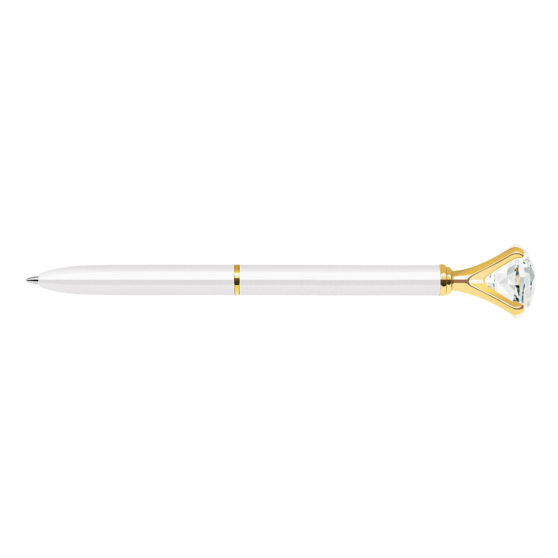 Diamond crystal twist action metal ballpoint pen 2