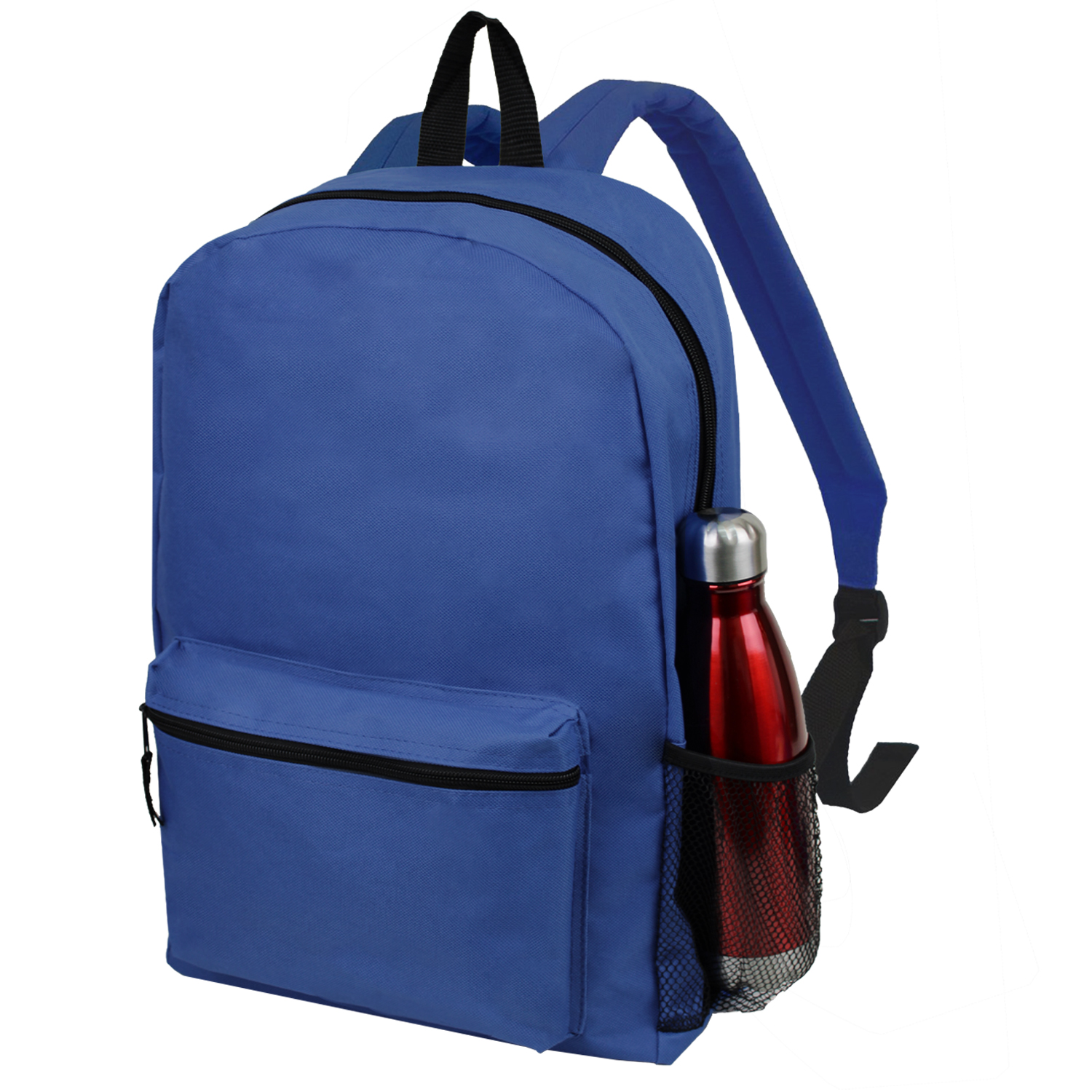 19" BEST VALUE HEAVY DUTY BACKPACK WITH WATER BOTTLE POCKET