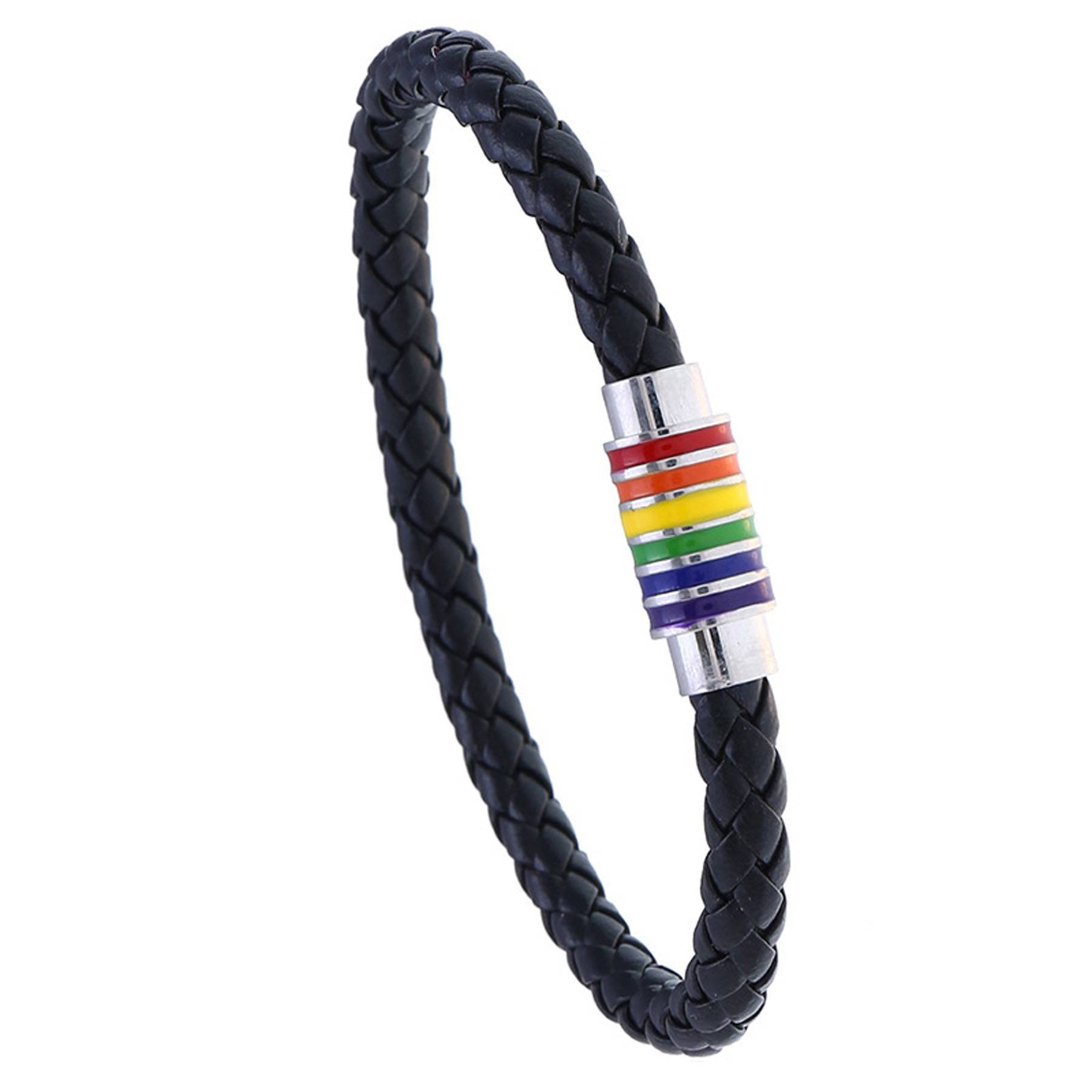 Copper magnetic buckle PU leather bracelet 4