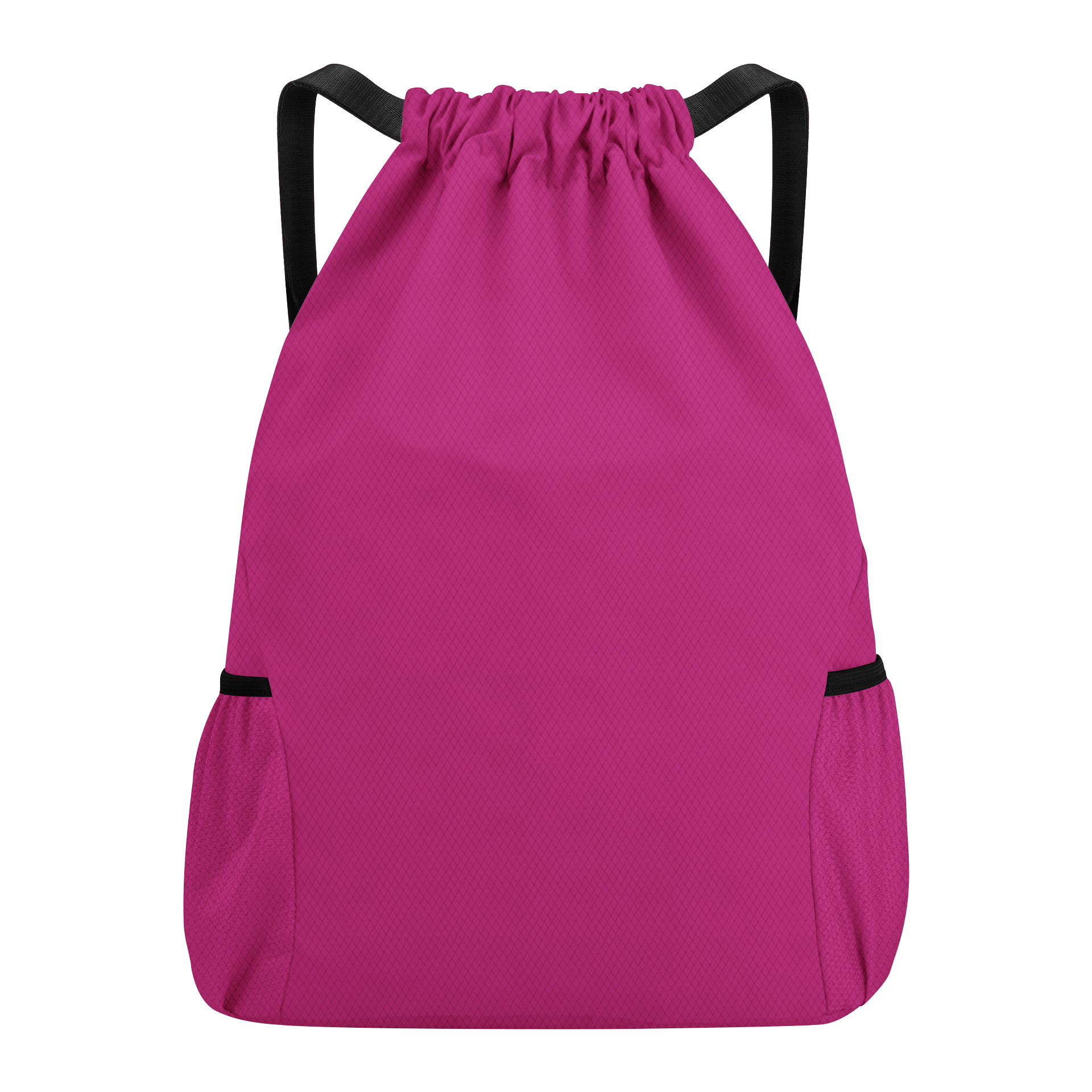 Large Capacity Waterproof Solid Drawstring Backpack With 2 Mesh Pockets 8