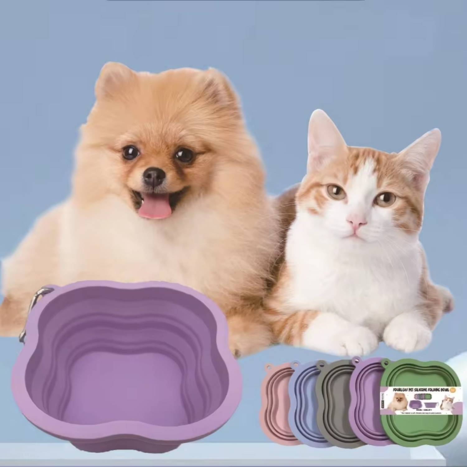 Portable Travel Pet Food Feeding Dog/Cat Bowl 6
