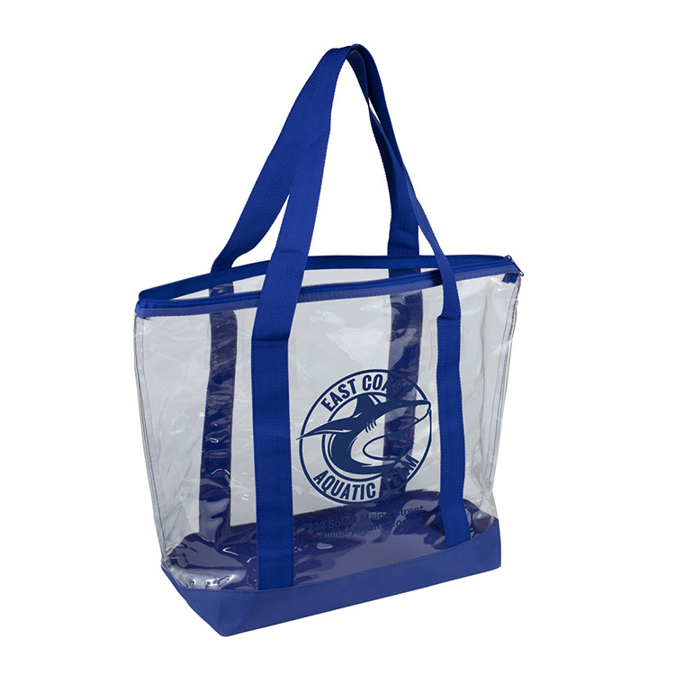 19"W x 13 ½"H x 6"Gusset - "BONDI" Jumbo Clear Zippered Tote Bag 3